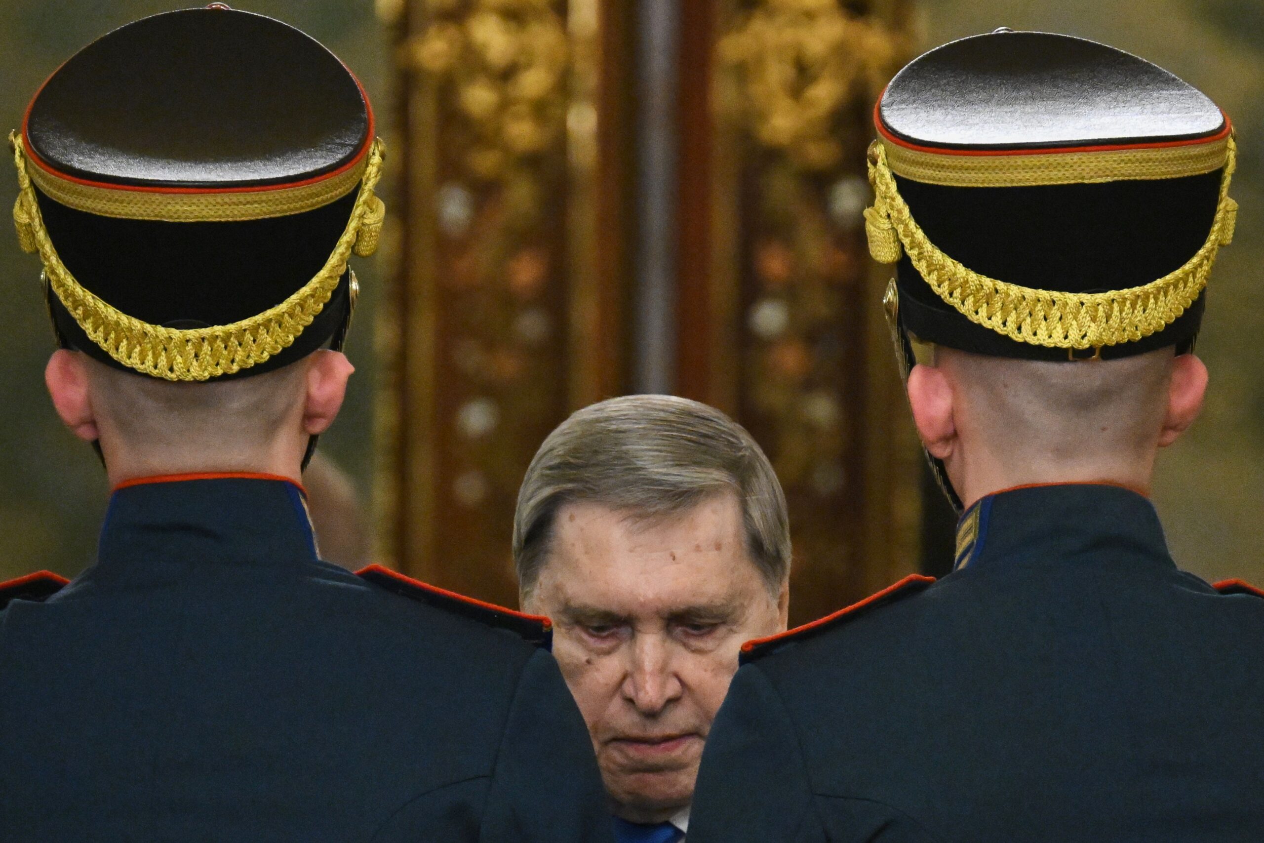 <i>Igor Ivanko/Pool AFP/AP via CNN Newsource</i><br/>Russian presidential aide Yuri Ushakov on the sidelines of the Summit of Heads of State and Government of the Gas Exporting Countries Forum (GECF) at the Grand Kremlin Palace in Moscow