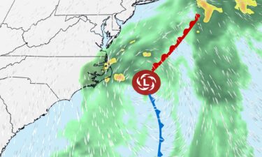 Strong wind gusts (oranges to purples) are likely on Monday afternoon.