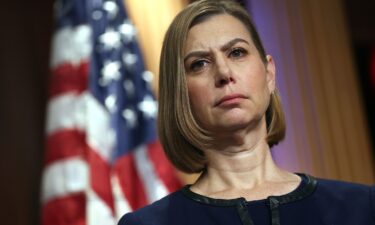 Sen. Elissa Slotkin attends a press conference at the US Capitol on September 23.