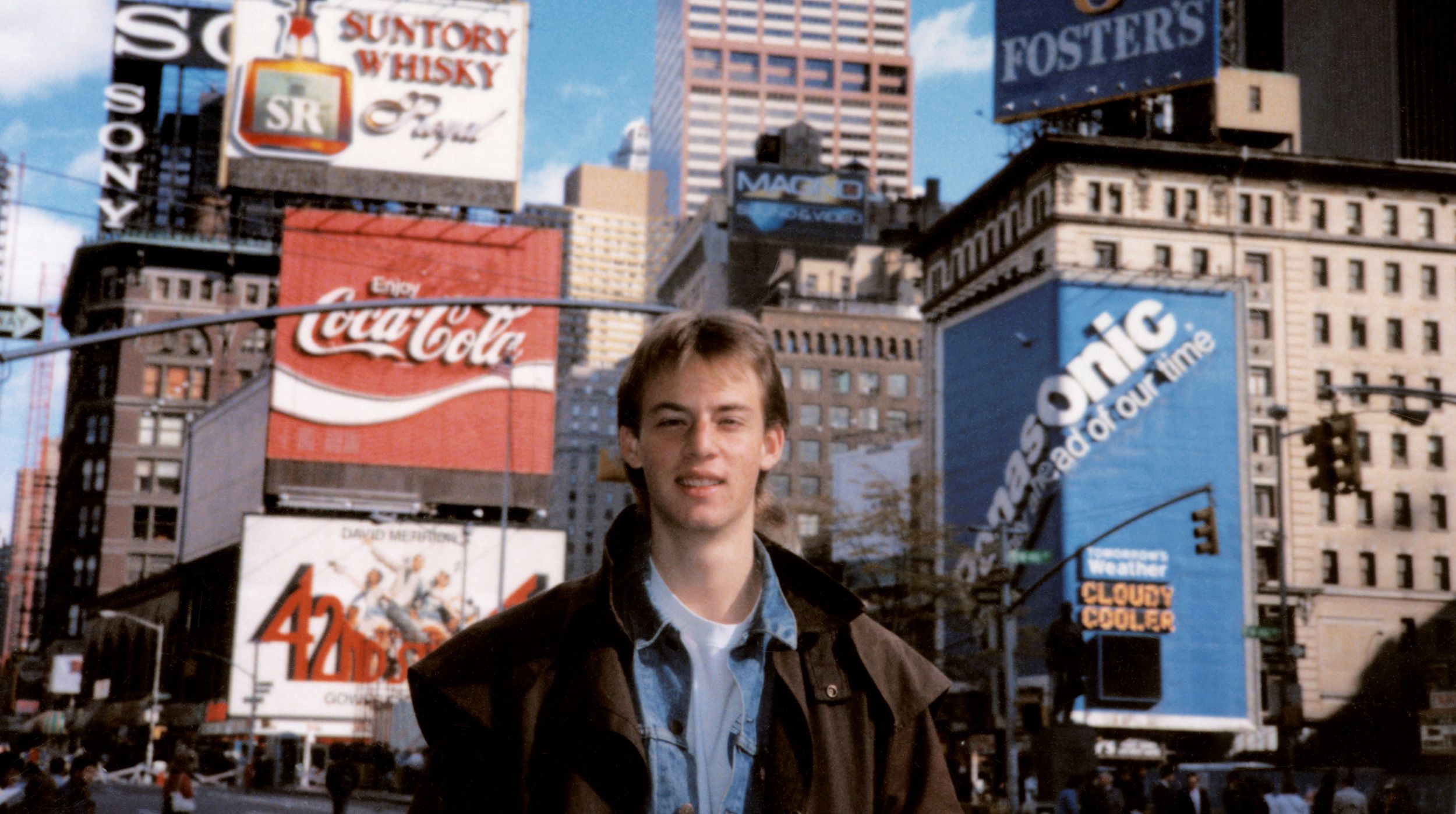 <i>Courtesy David English via CNN Newsource</i><br/>English in New York's Times Square in 1988.