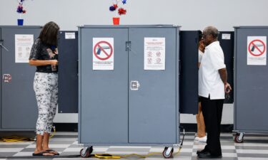 People vote in Atlanta on October 13.