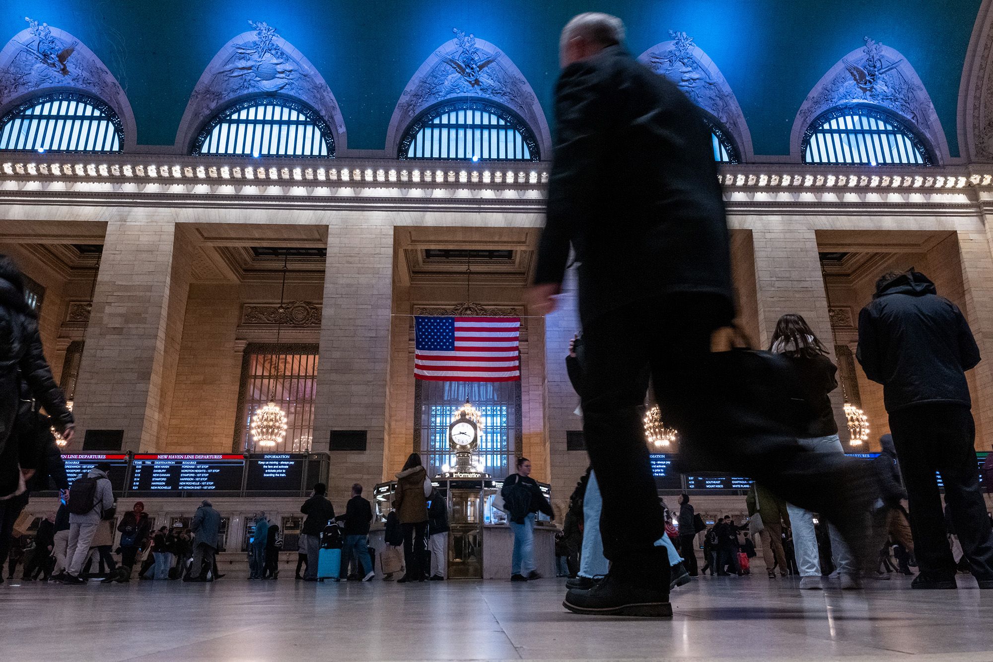 <i>Spencer Platt/Getty Images via CNN Newsource</i><br/>People walk through Grand Central Terminal on February 19