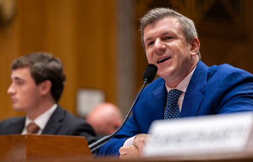CEO of O’Keefe Media Group James O'Keefe speaks during a Senate Homeland Security and Governmental Affairs Committee hearing on exposing fraud in Dirksen Senate Office Building on July 15